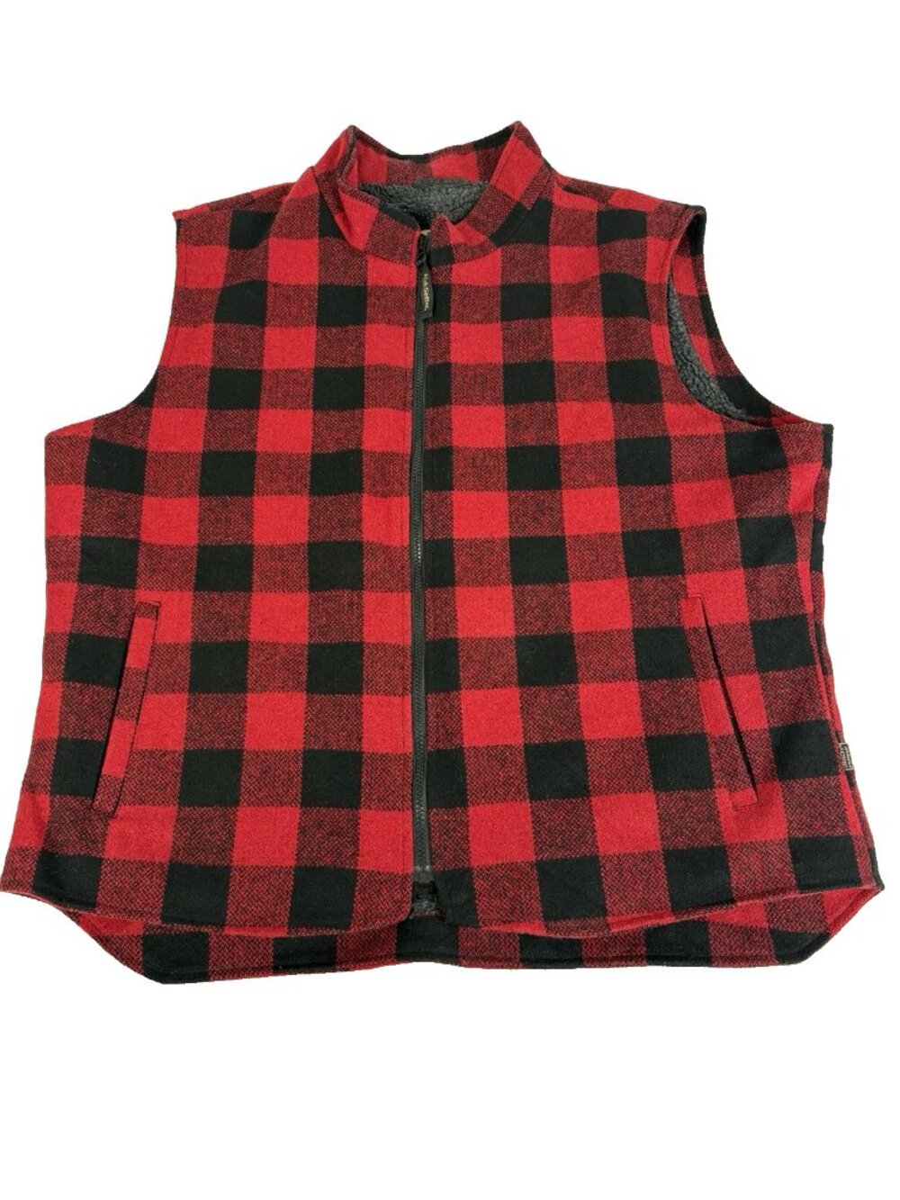 Irish Setter Red Wing Red Buffalo Plaid Field Camp Wool Blend Vest Men’s XL Zip